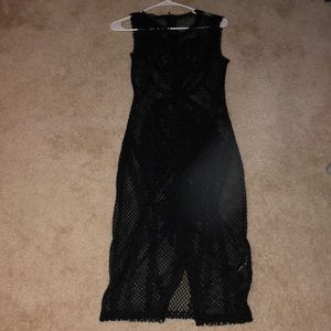 Black see embroidery dress